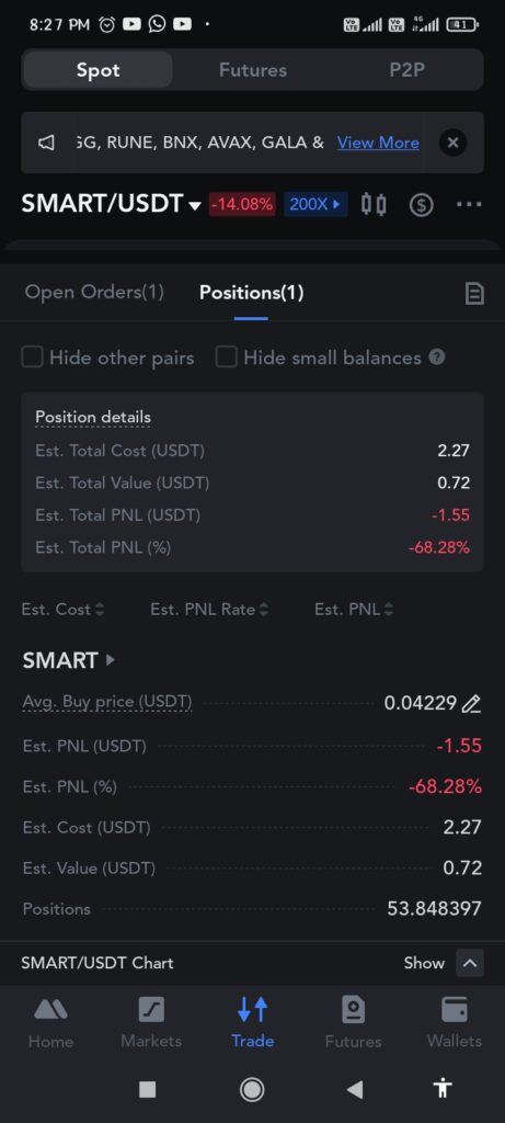 Smart Coin order placed